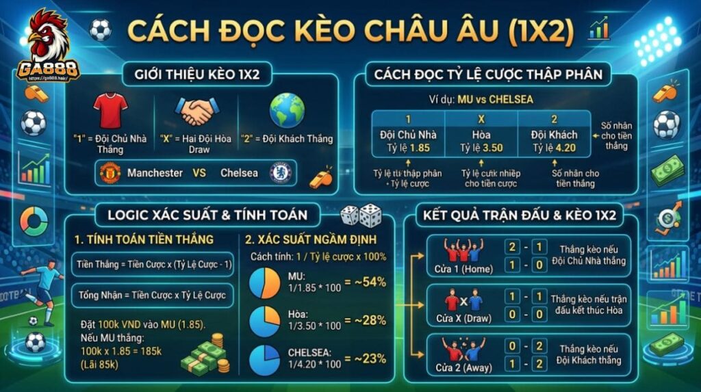 Cách Đọc Kèo Châu Âu (1X2)