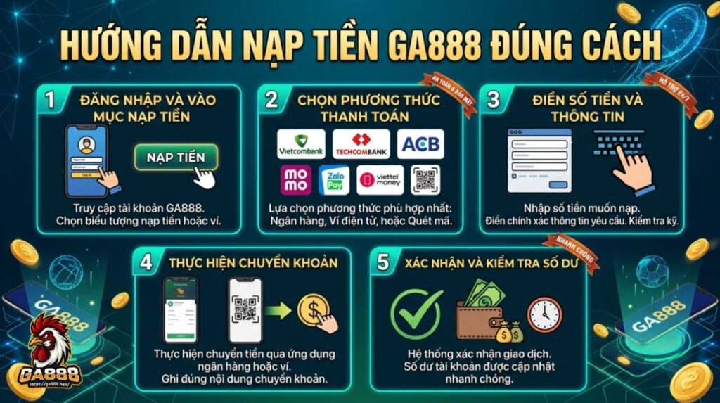 Hướng dẫn nạp tiền GA888 đúng cách
