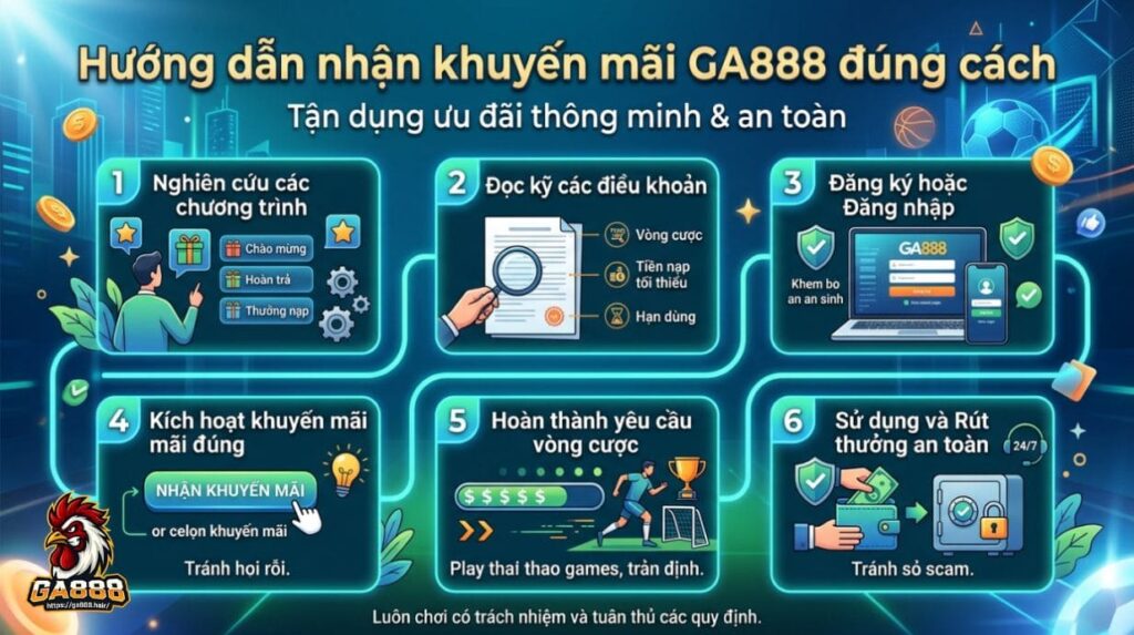Hướng dẫn nhận khuyến mãi GA888 đúng cách