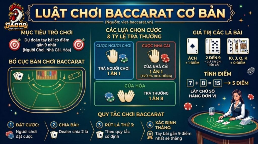 Luật Chơi Baccarat Cơ Bản