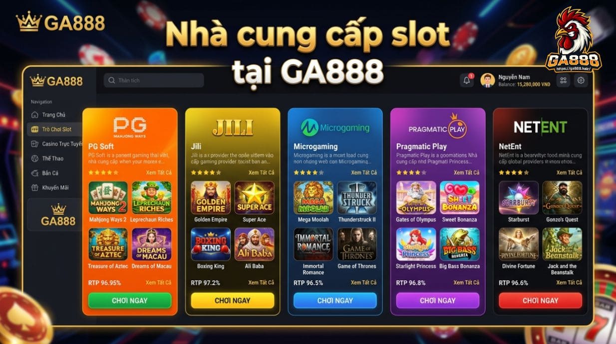 Nhà cung cấp slot tại GA888