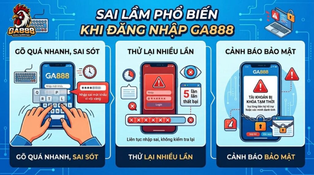 Sai lầm phổ biến khi đăng nhập GA888