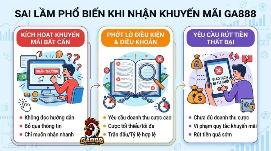Sai lầm phổ biến khi nhận khuyến mãi GA888