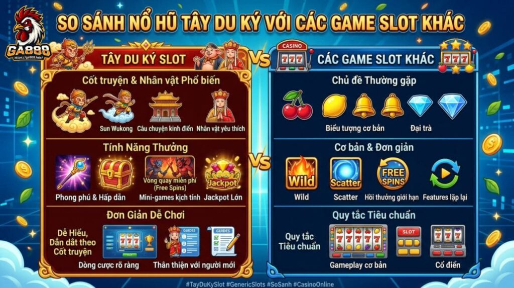 So Sánh Nổ Hũ Tây Du Ký Với Các Game Slot Khác