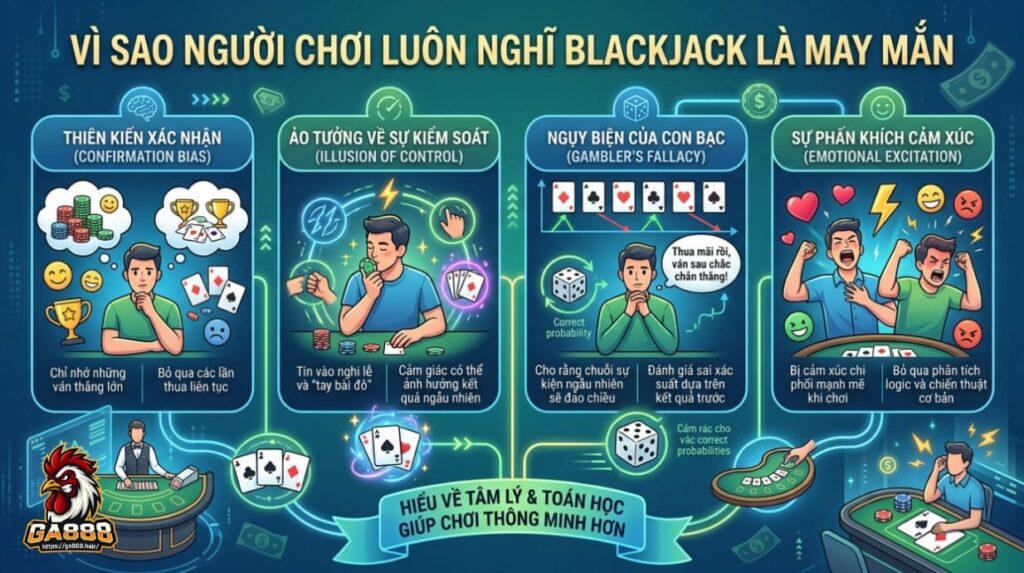 Vì Sao Người Chơi Luôn Nghĩ Blackjack Là May Mắn