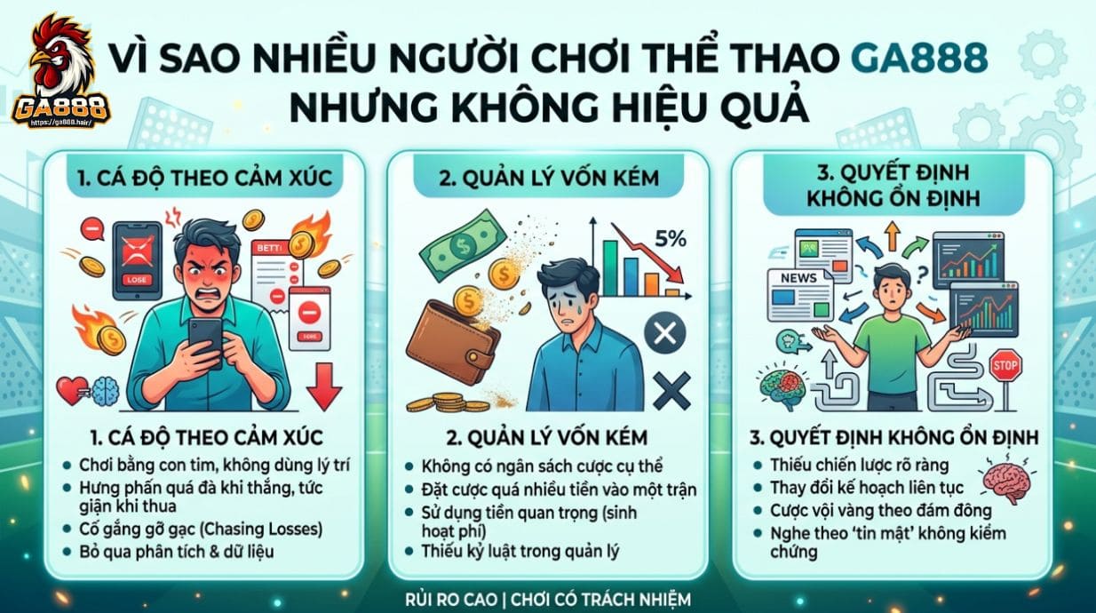 Vì sao nhiều người chơi thể thao GA888 nhưng không hiệu quả