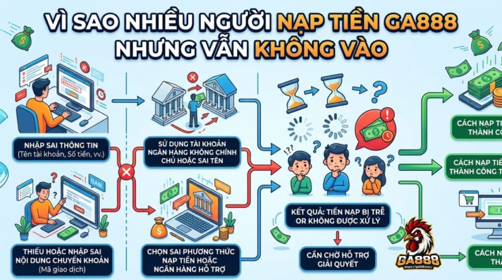 Vì sao nhiều người nạp tiền GA888 nhưng vẫn không vào