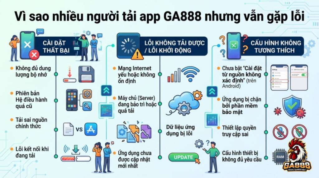 Vì sao nhiều người tải app GA888 nhưng vẫn gặp lỗi