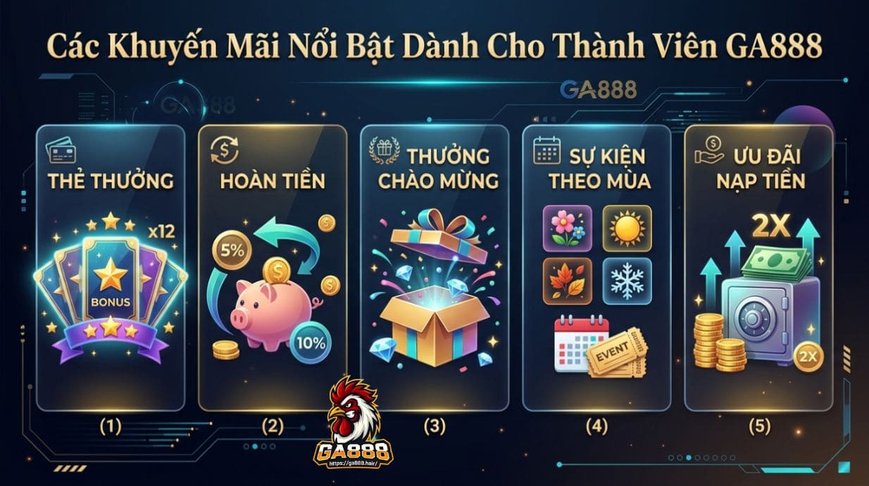 Các Khuyến Mãi Nổi Bật Dành Cho Thành Viên GA888