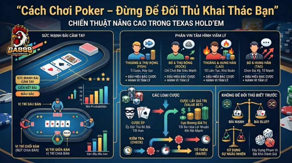 Cách Chơi Poker – Đừng Để Đối Thủ Khai Thác Bạn